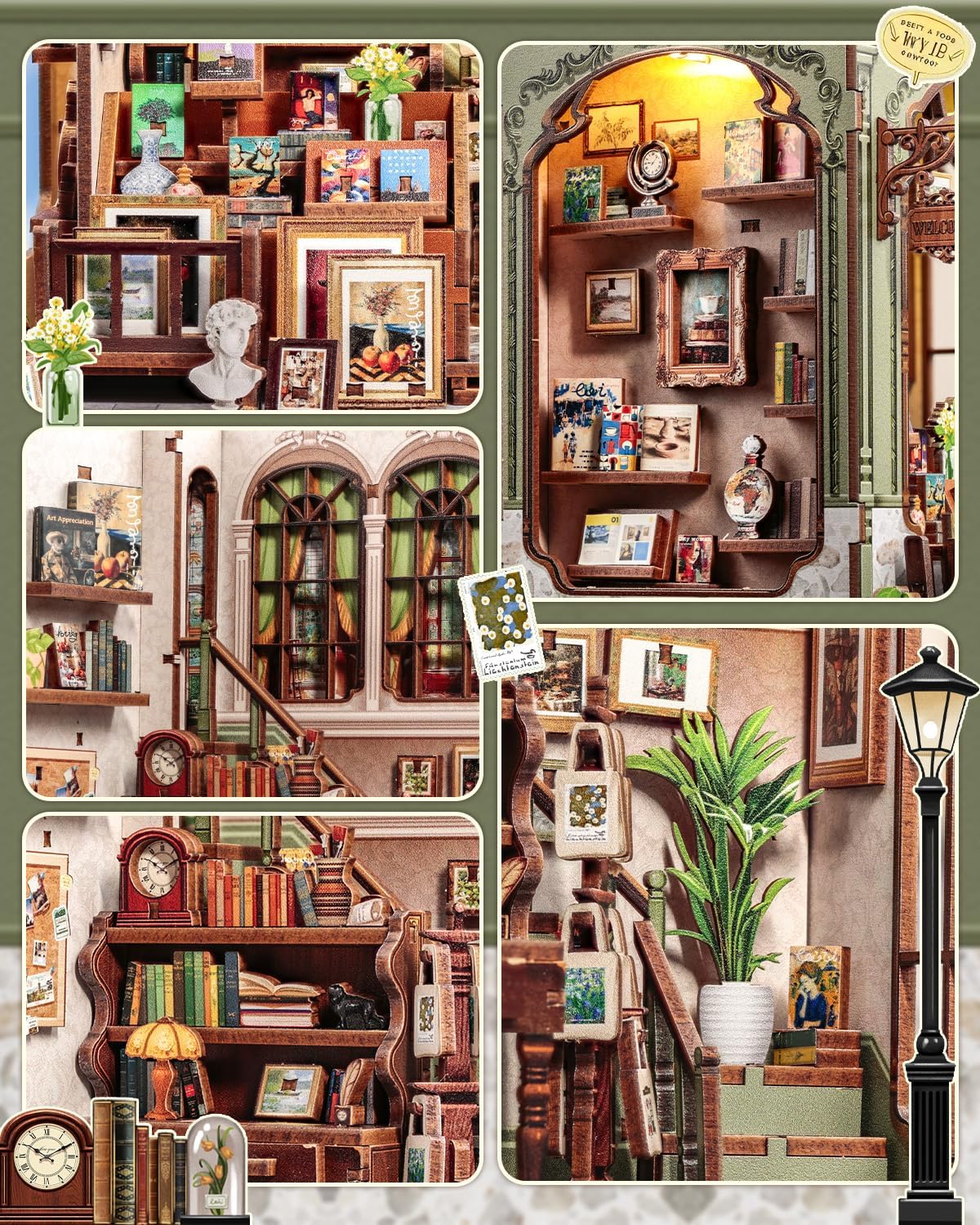Detalle de CUTEBEE Book Nook DIY bookend kit