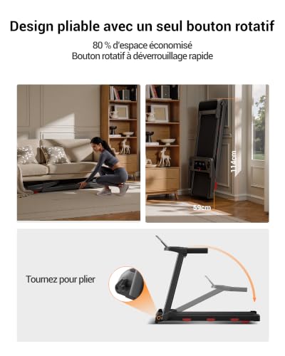 Detalle de UMAY Tapis de Marche Inclinable Auto 12KM/H — compact et silencieux pour l’intérieur