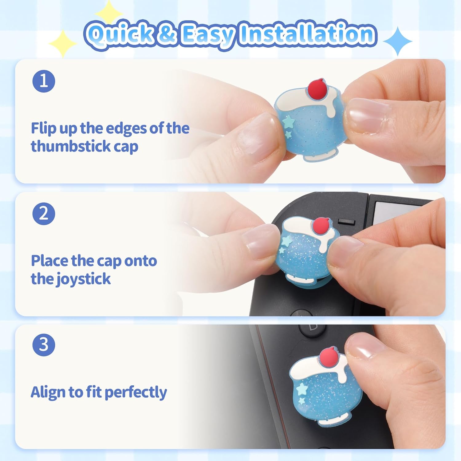 Thumbnail 5 de GeekShare Thumb Grips for Switch 2 (2025) – Replacement Silicone Stick Caps (4PCS) in Cream Soda