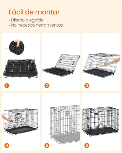 Thumbnail 6 de Feandrea Jaula para perros plegable XXL con 2 puertas y bandeja extraíble (PPD48H)