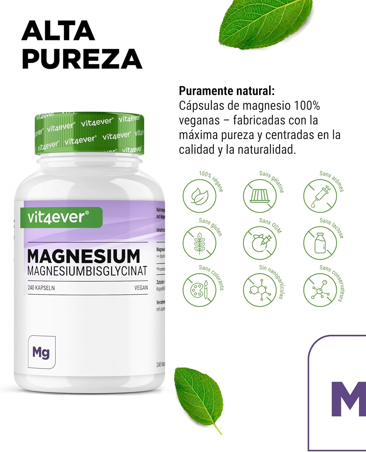 Detalle de Bisglicinato de Magnesio 300 mg 240 cápsulas