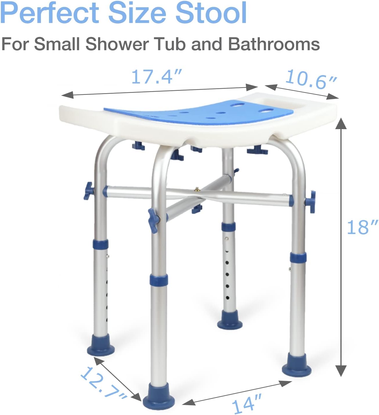 Thumbnail 1 de LandTale Heavy Duty Shower Stool (500Lb) – Height Adjustable, Anti-Slip, Tool-Free Assembly