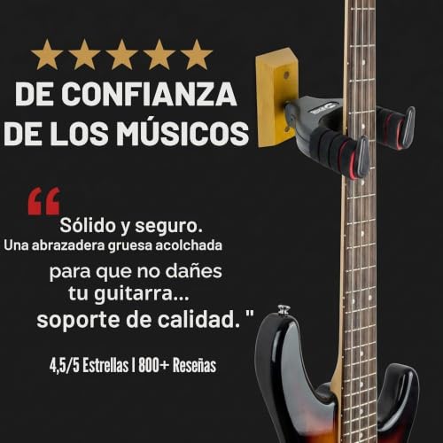 Thumbnail 6 de RockJam RJWMGH01: Soporte de pared para guitarra con percha y bloqueo automático