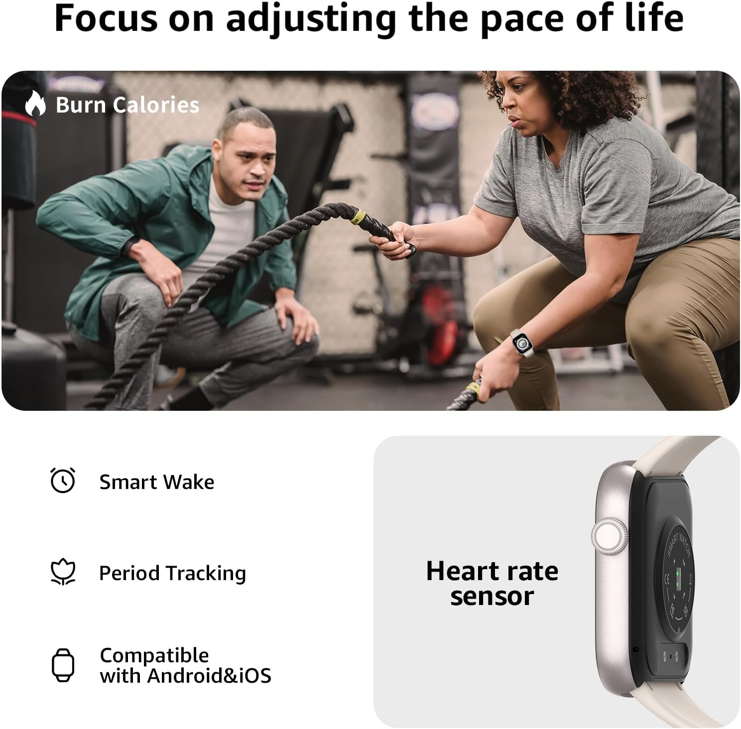 Thumbnail 3 de Smart Watch for Men & Women with Bluetooth Calling, 1.85" Fitness & Health Tracking (IP68, 140+ Sports) – H Band compatible