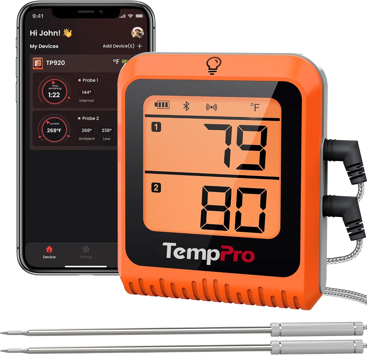 Detalle de TempPro Bluetooth meat thermometer, TempSync