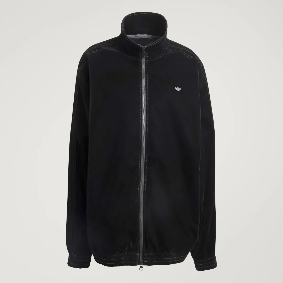Detalle 2 de Chaqueta deportiva Firebird holgada de sarga cepillada de Adidas – Negro