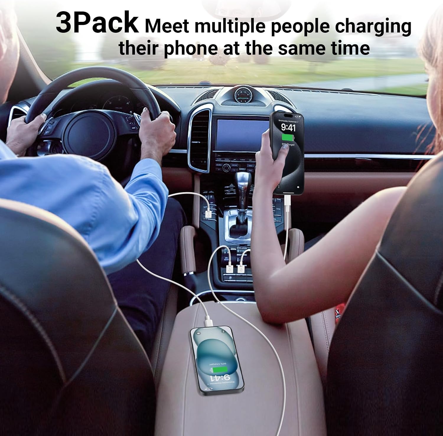 Detalle de Essri Car CarPlay Cable 3-Pack 1.6–6 ft