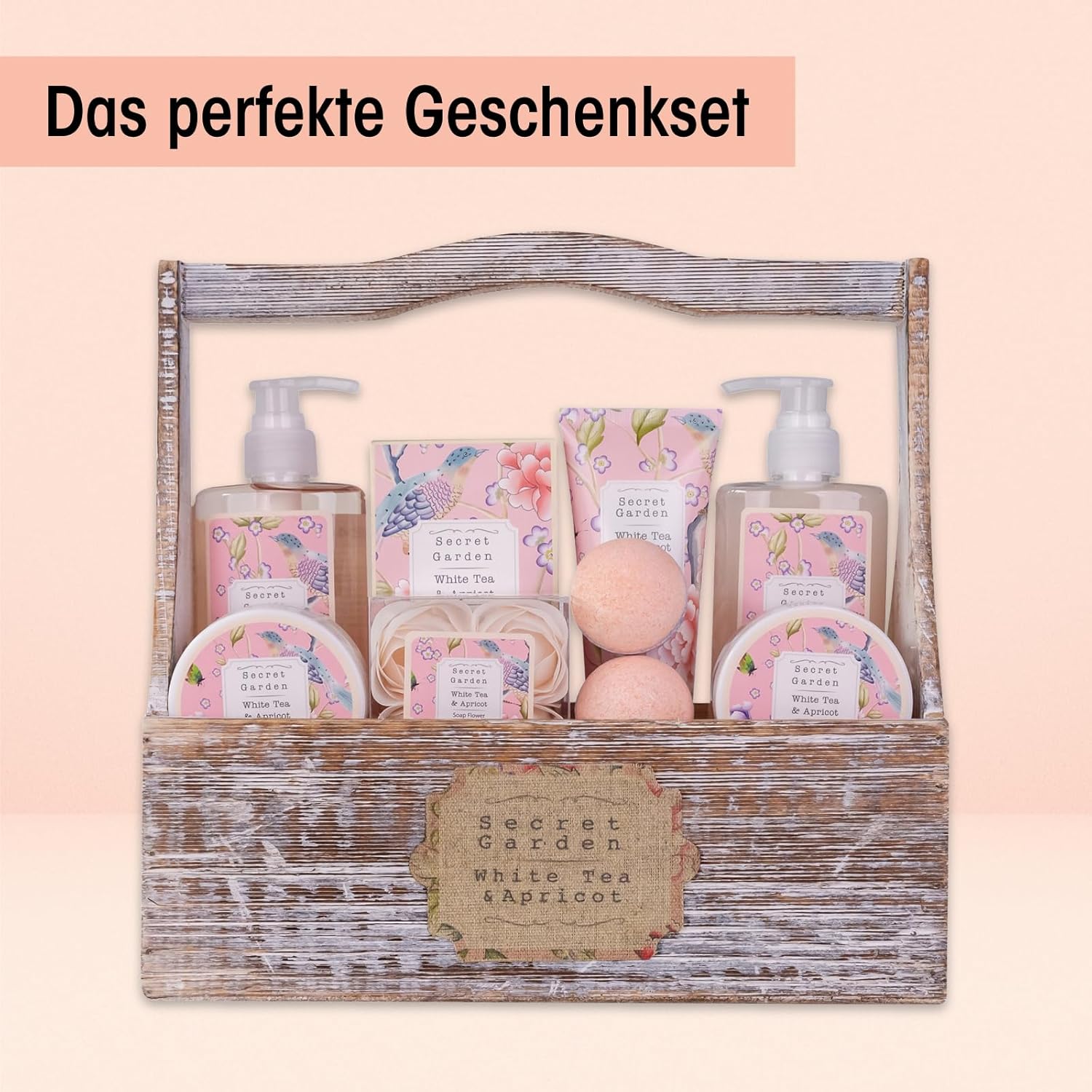 Thumbnail 1 de Accentra Duschset Frauen Geschenkset im Holzkorb – 8-teiliges Wellness-Pflegeset mit Duschgel & Bodylotion