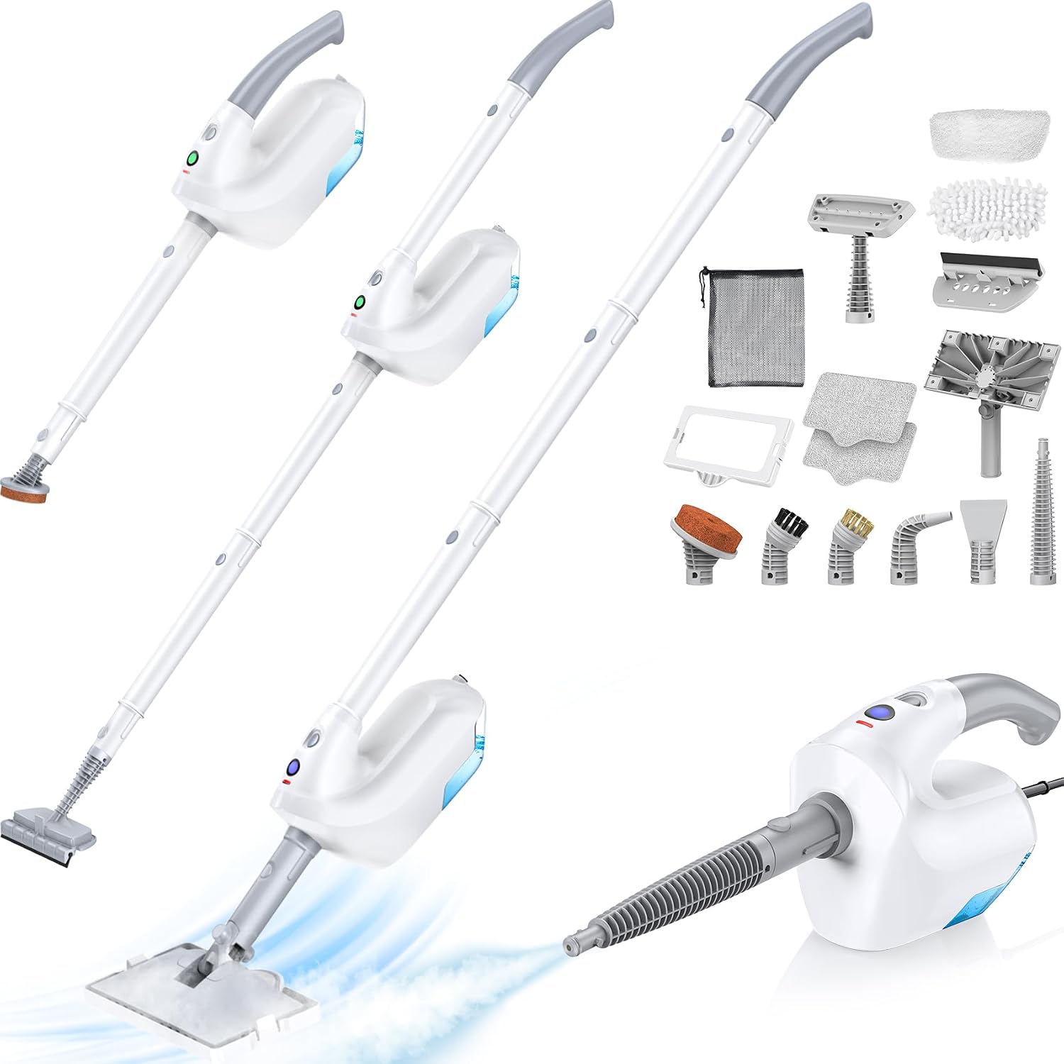 Detalle de PureSwirlz HM942 10-in-1 Steam Mop with Detachable Handheld Steamer