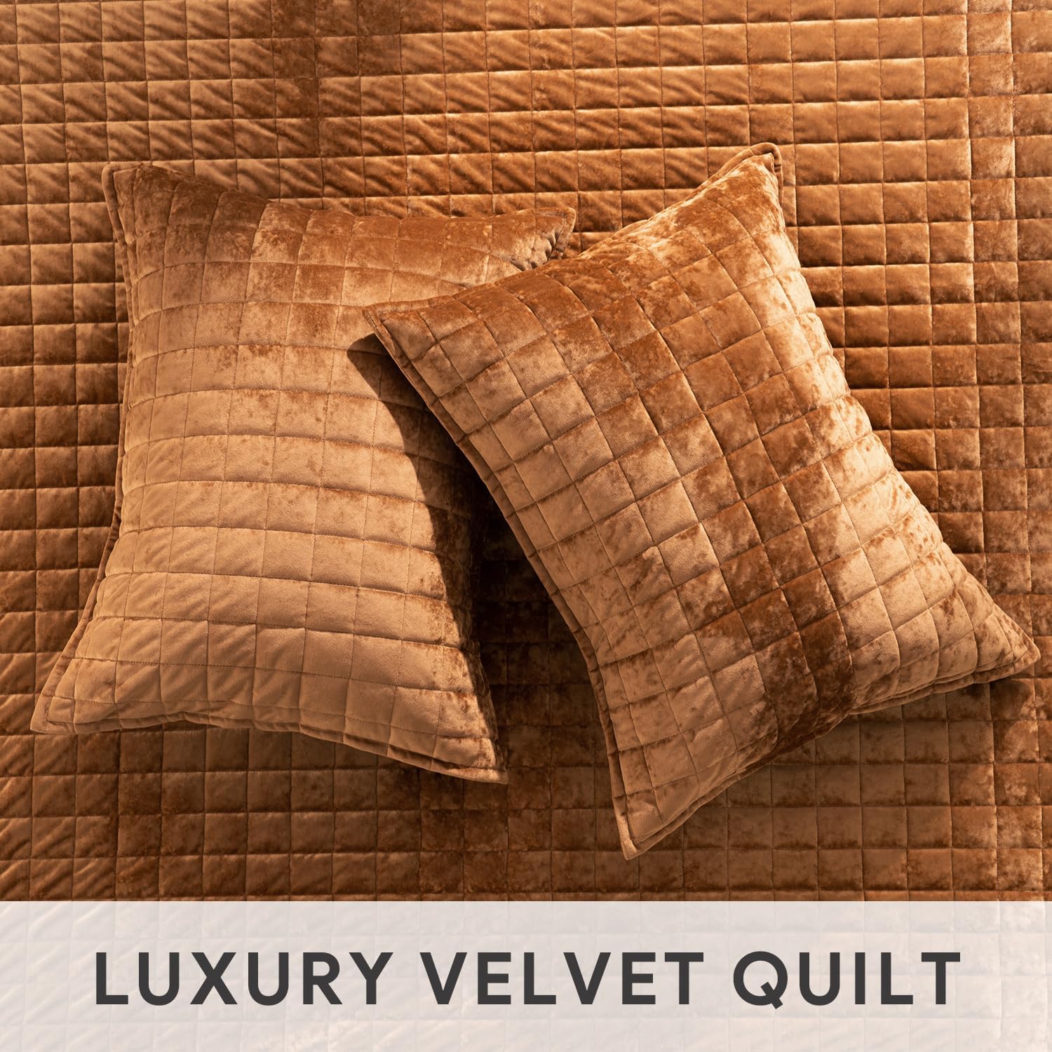 Thumbnail 4 de RECYCO Luxury Velvet Quilt Set (California King 118'' x 106''): Ultra-Soft, Lightweight, Oversized Comfort for All Season Bedding
