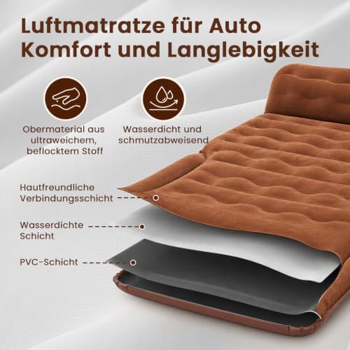 Thumbnail 3 de Ytaoeo Auto Luftmatratze 185x130x15 cm – Aufblasbares Campingbett für Traveling