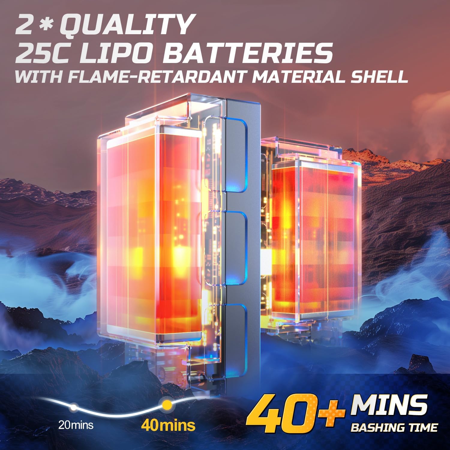 Thumbnail 4 de DEERC Brushless Extreme High Speed RC Truck 1:16 4X4 RTR (2 batteries) – off-road monster truck for adults