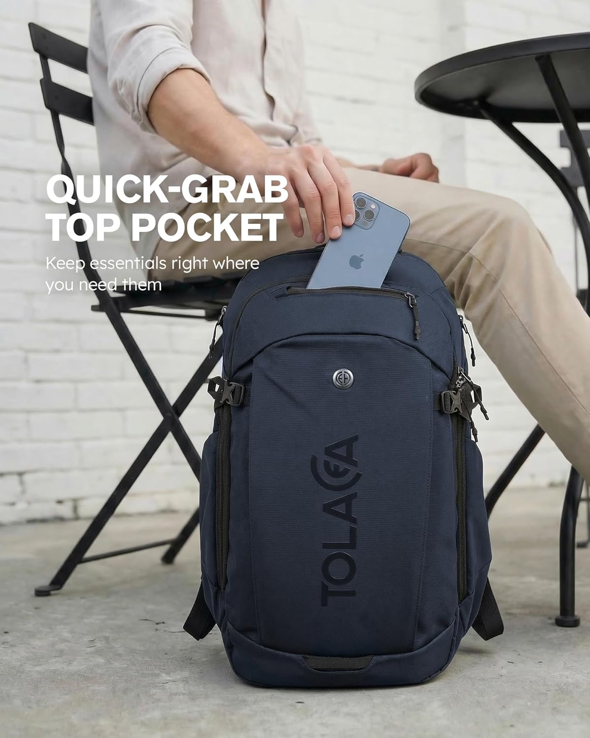 Detalle 2 de Tolaccea Business Laptop Rucksack 32L – Reiserucksack mit 15,6 Zoll Laptopschutz und Nass-/Trockenfach