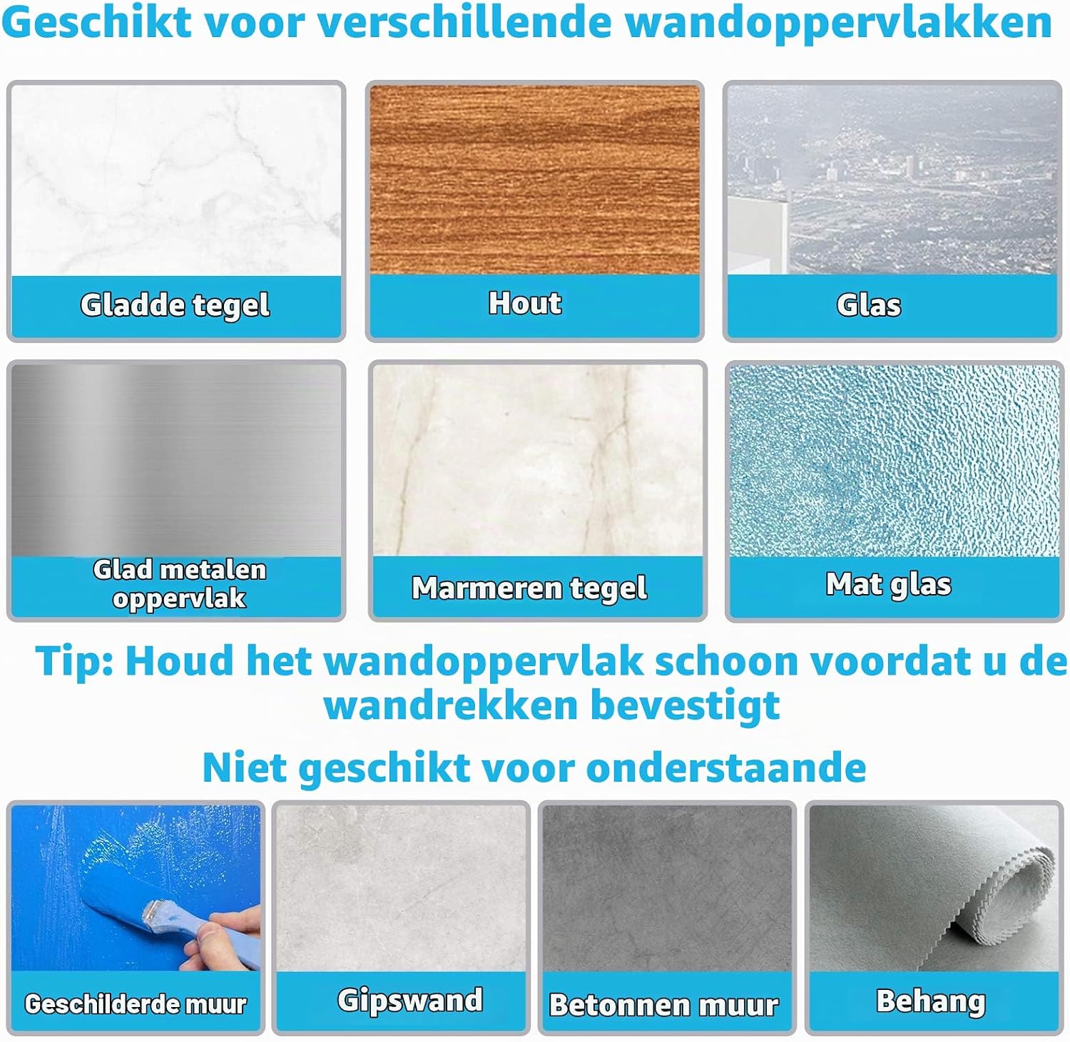 Thumbnail 6 de homeasy HU-XI-201 bezemhouder, 4 stuks, zelfklevend roestvrij staal, zwart