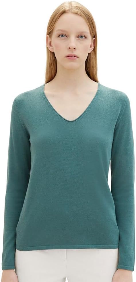 Thumbnail 6 de TOM TAILOR Damen-Strickpullover mit V-Ausschnitt (langarm)