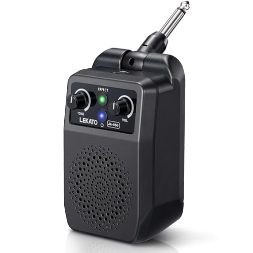 Detalle de LEKATO Mini Amplificateur de Guitare Portable Électrique Bluetooth – Combo rechargeable avec 4 effets intégrés