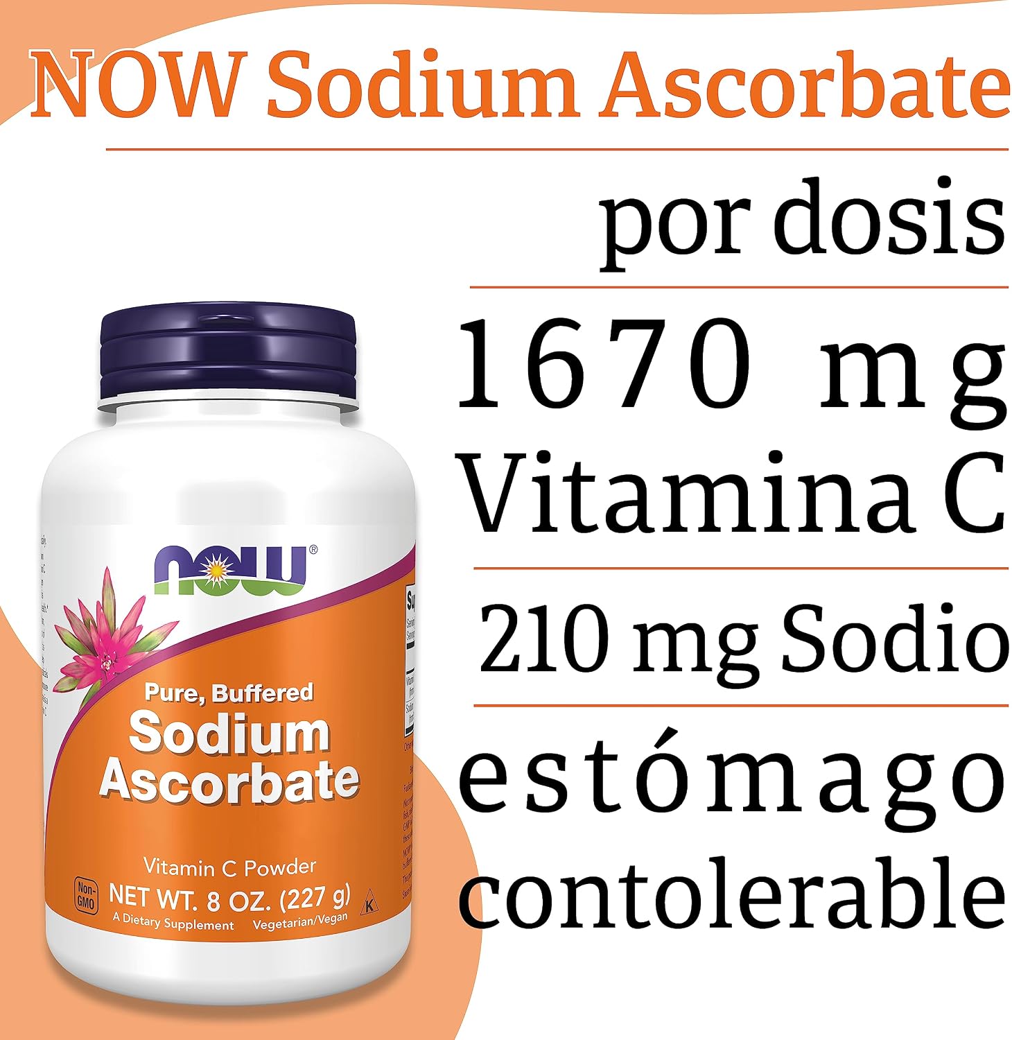 Thumbnail 4 de Now Foods Sodium Ascorbate Vitamina C 🍊 227g Vegano Sin Gluten