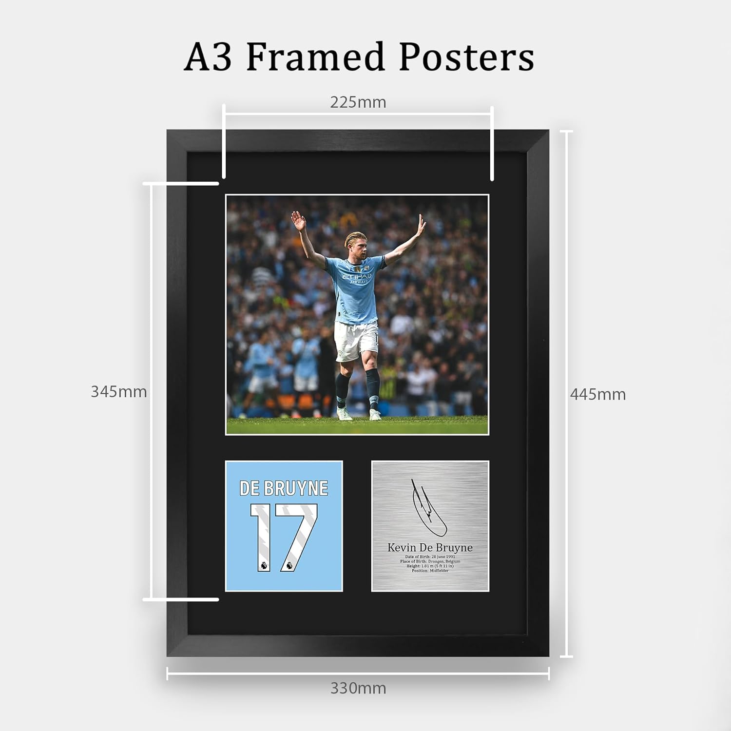 Thumbnail 1 de Kevin De Bruyne Manchester City Autographed A3 Framed Photo
