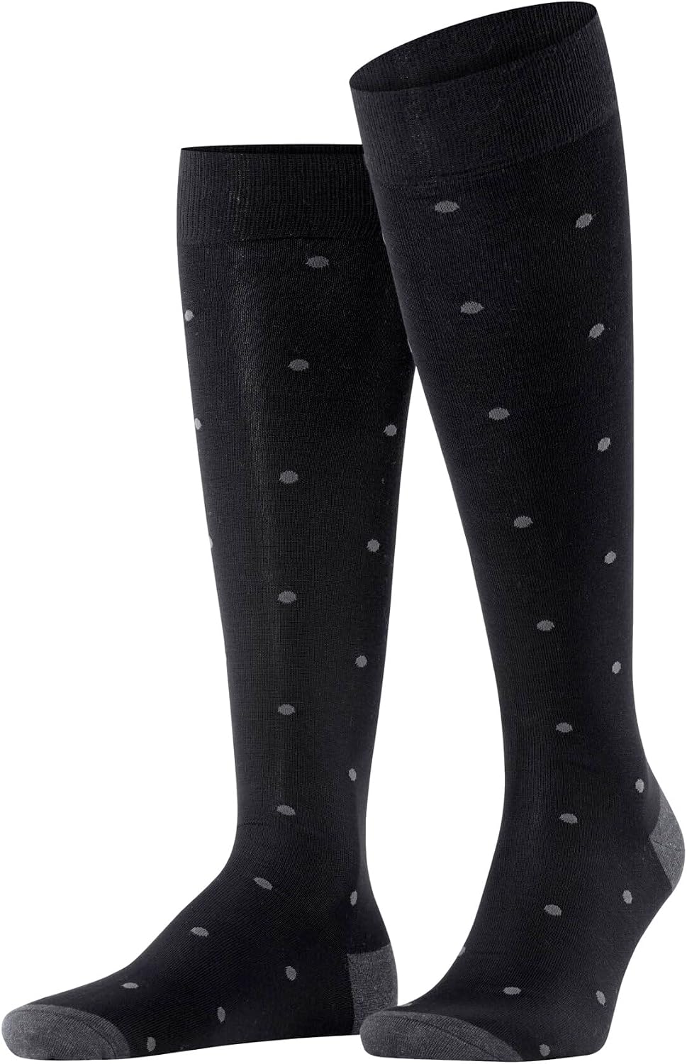 Detalle de FALKE Men's Dot Knee-High Socks – Breathable Mercerised Cotton with Reinforced Comfort