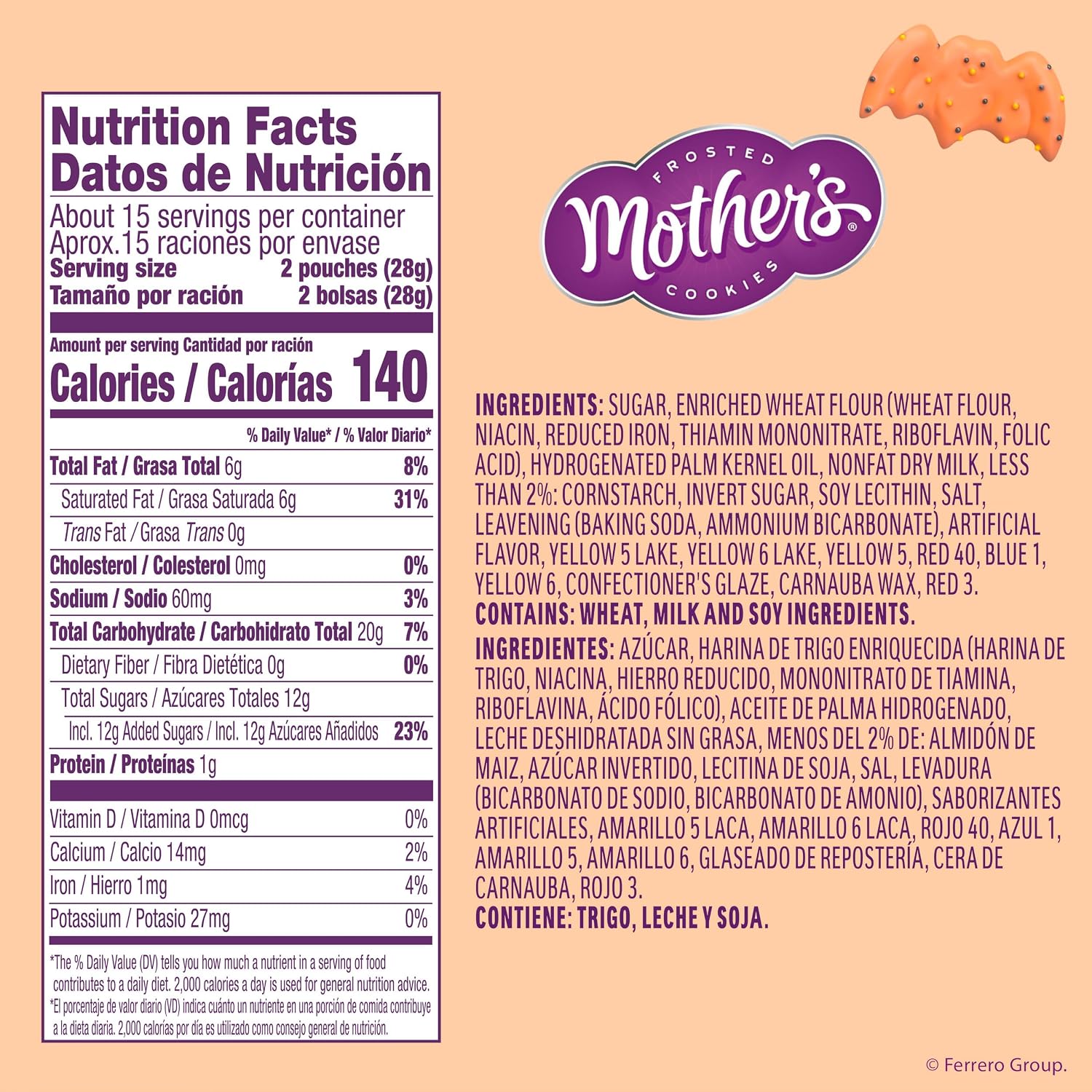 Thumbnail 1 de Mother's SUVELAM Eerie Critters Halloween Cookies, 30 Wrapped 0.5 oz Bags