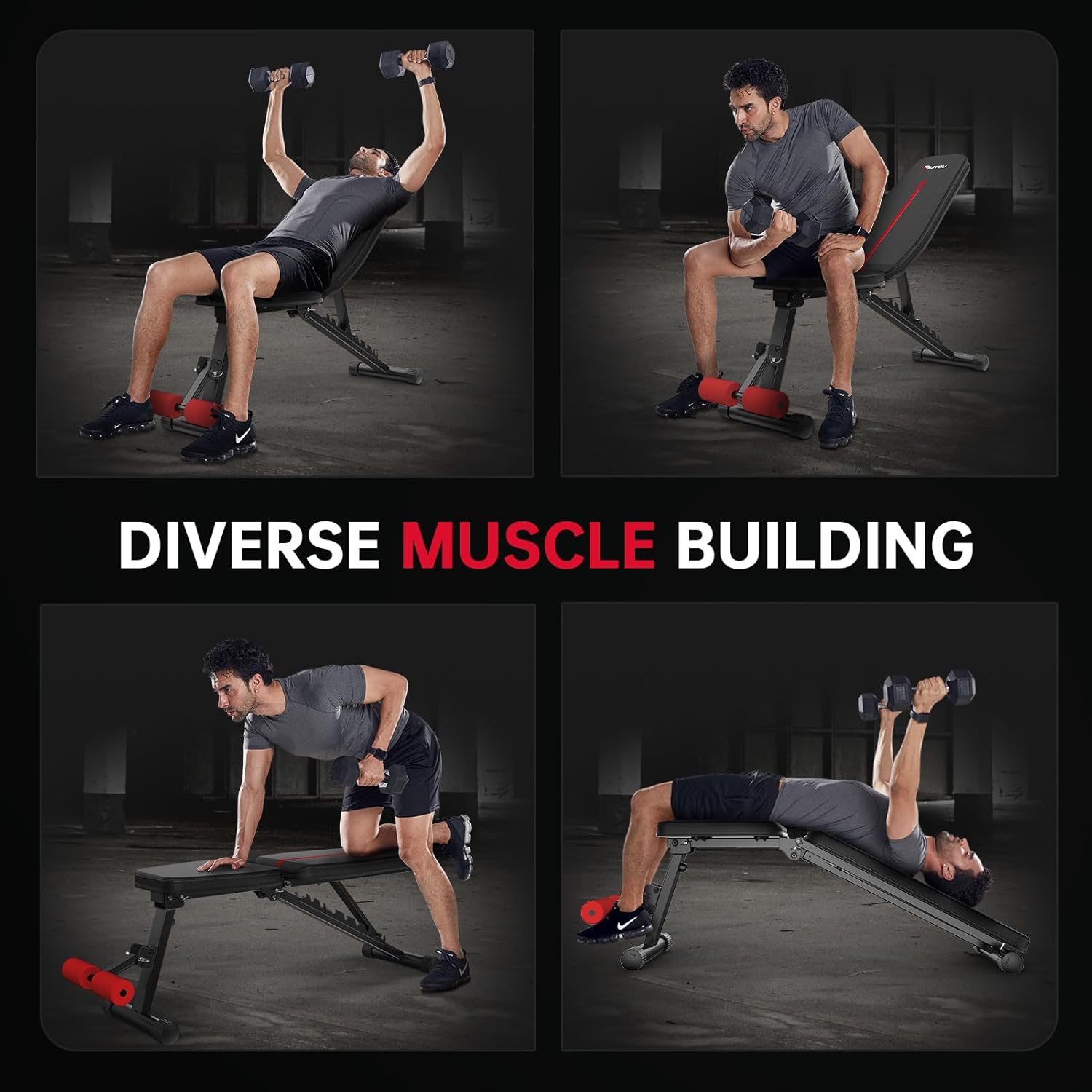 Thumbnail 6 de PASYOU foldable adjustable weight bench (decline, incline and flat) for gym workouts at home