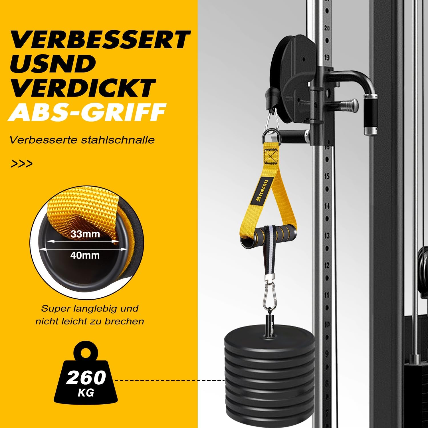 Thumbnail 3 de Ayombo Resistance Band Handle heavy-duty cable machine attachment with stainless D-ring