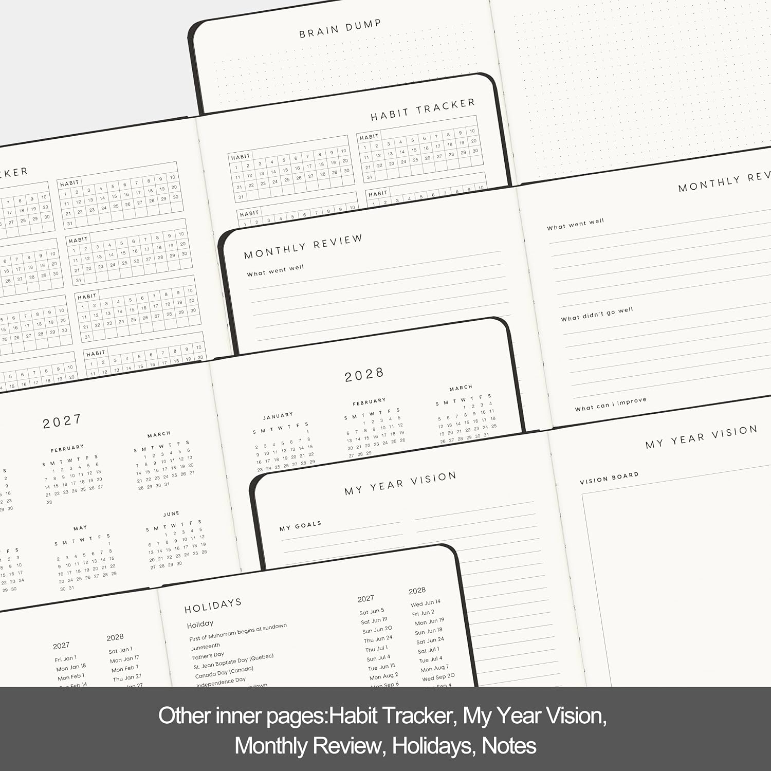 Detalle 2 de &And Per Se Planner 2026-2027, 15-Month B5 Weekly and Monthly Hardcover