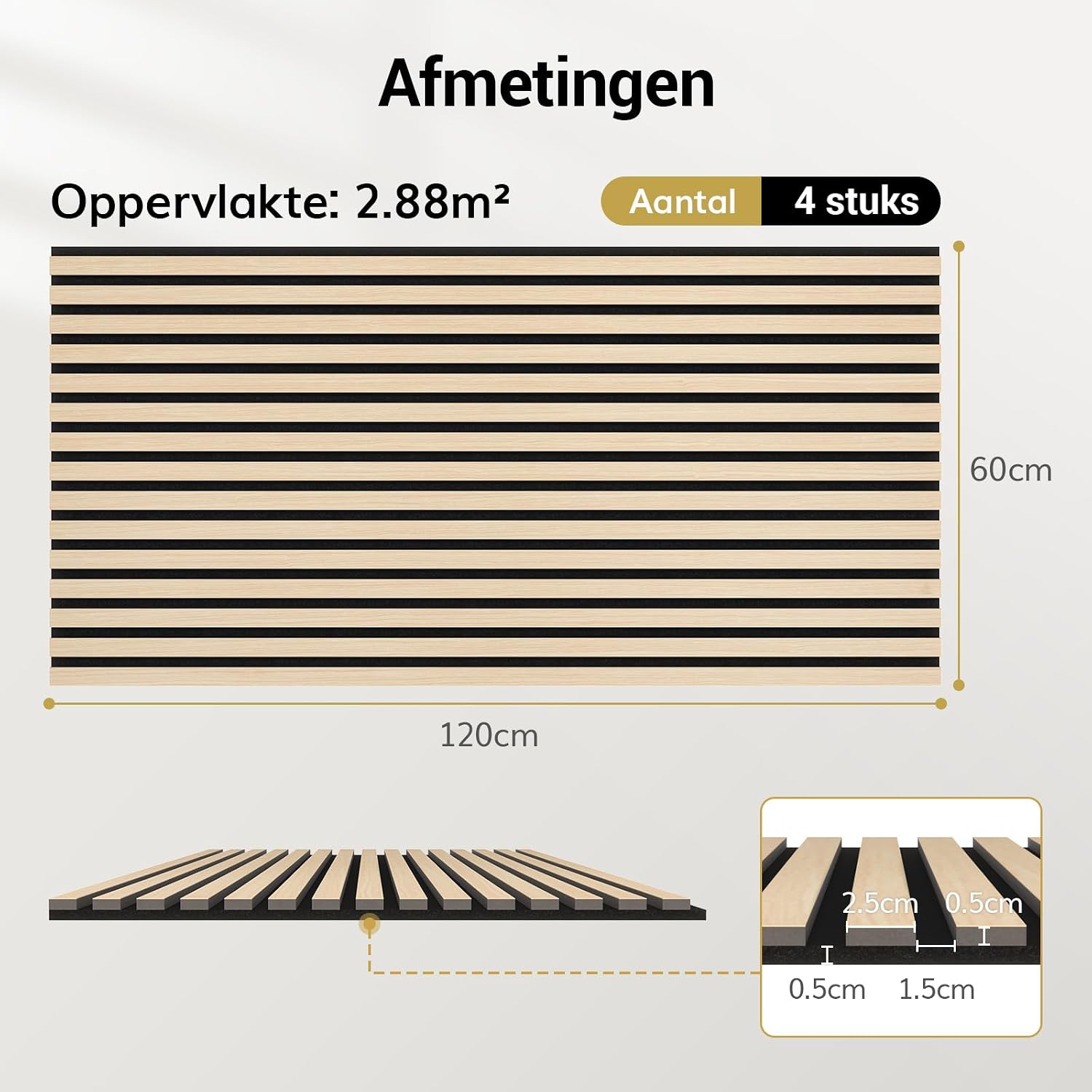Thumbnail 2 de TONOR 25070 akoestische wandpanelen, set van 4, 2,88 m²