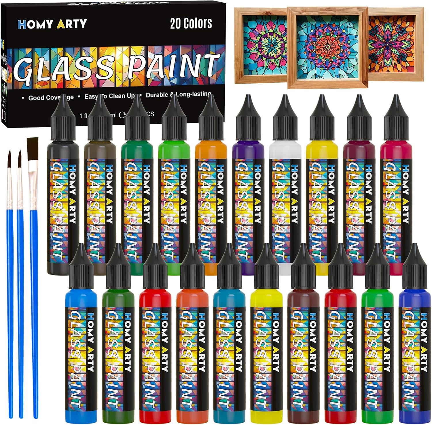 HOMY ARTY Peinture vitrail 20x30 ml 🖌️