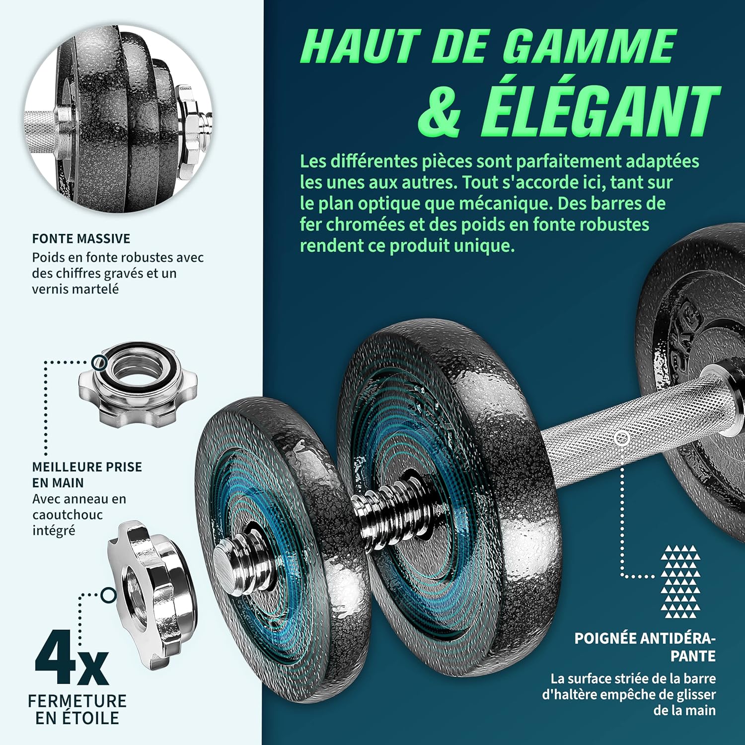 Thumbnail 2 de RE:SPORT Kit d'haltères 2‑en‑1 15‑40 kg 🏋