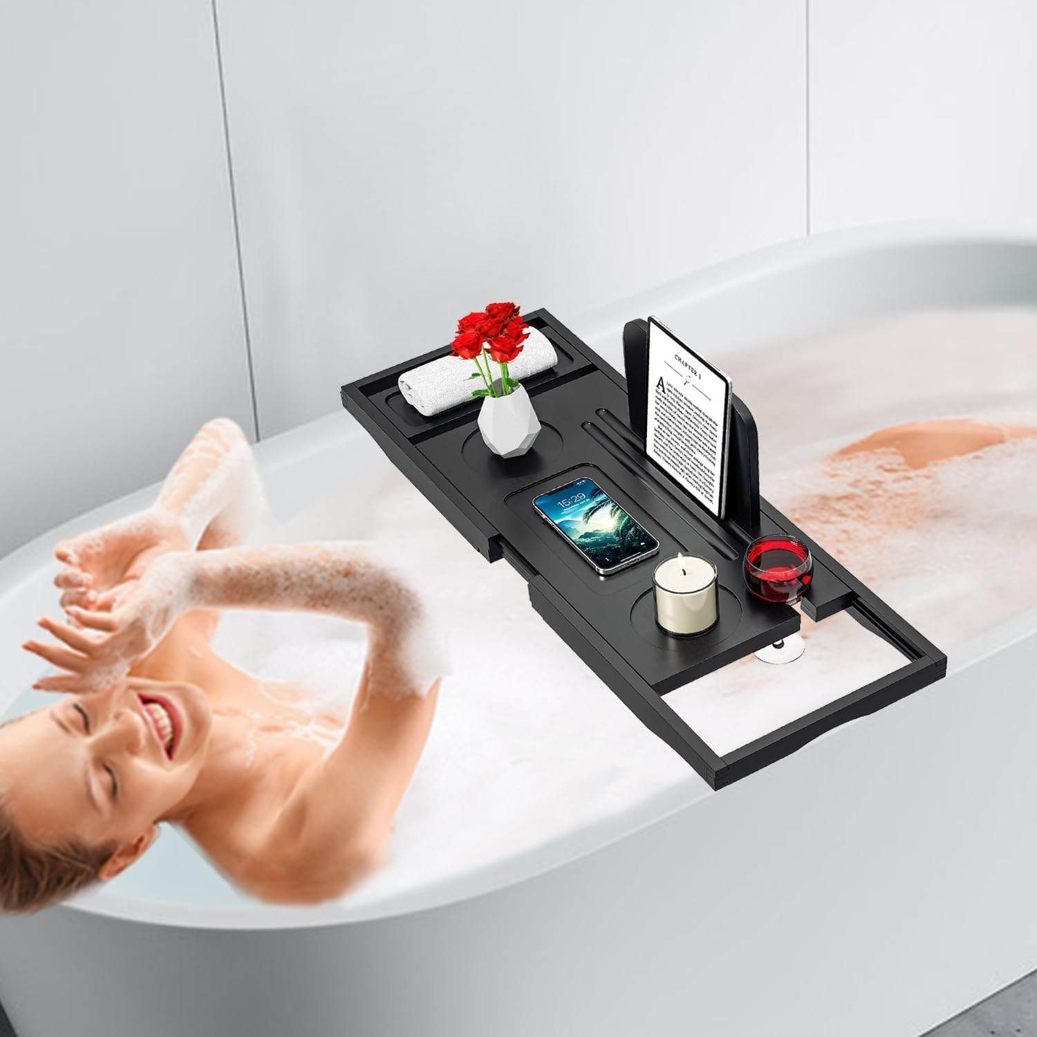 Thumbnail 4 de Banlilu Premium Bathtub Caddy Tray 27.5–35.4 in