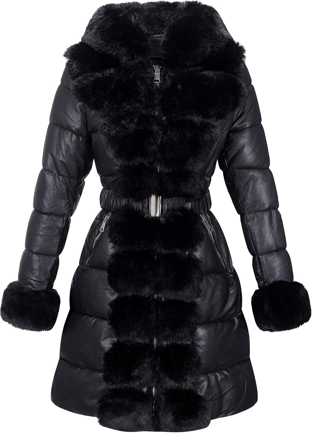 Imagen de RISISSIDA Women Cold-resistant Winter Fur Lined Coat en OfertitasTOP