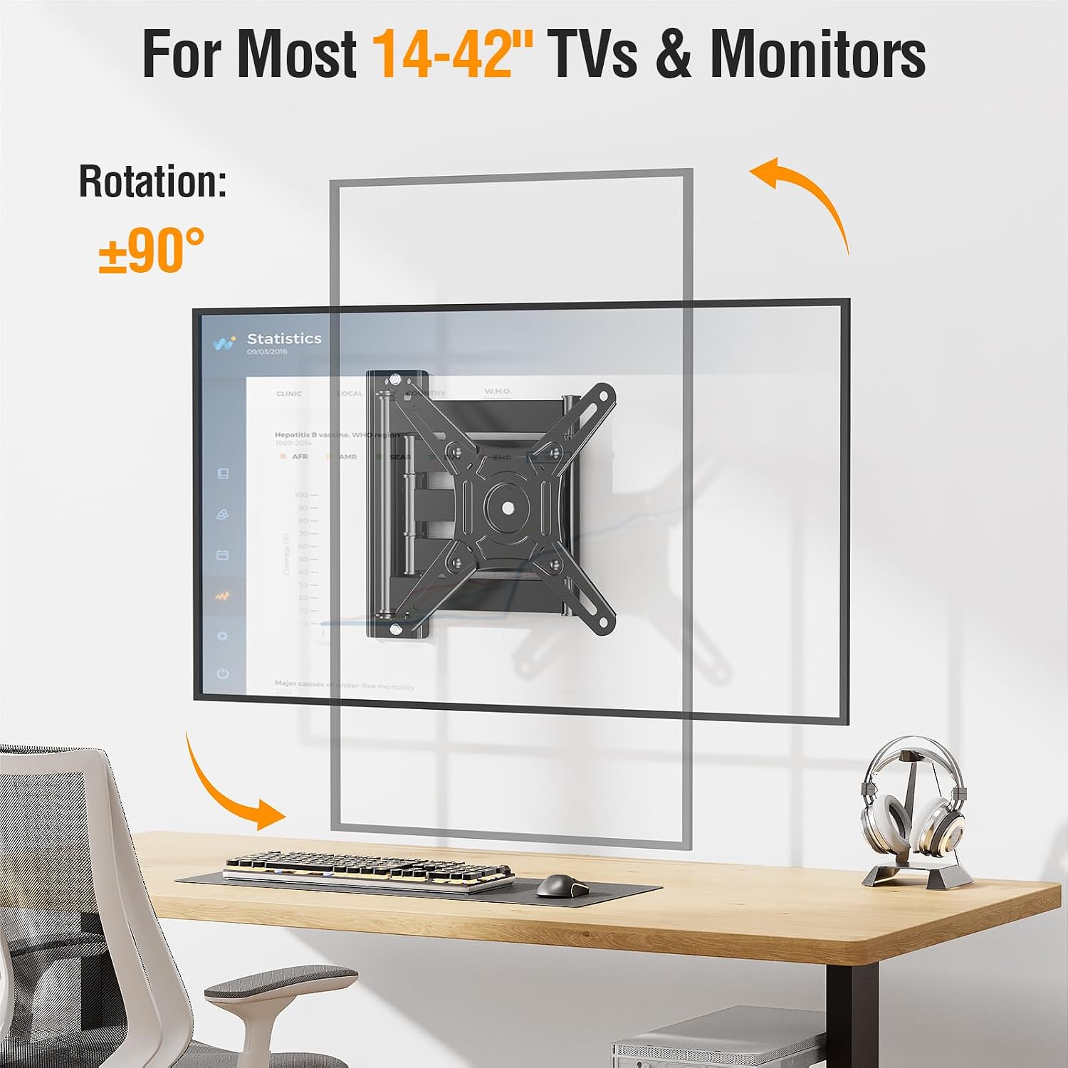 Detalle de ELIVED TV Wall Mount, 21.7-Inch Arm