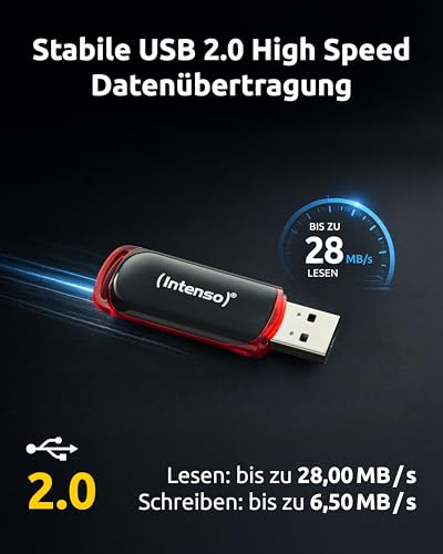 Detalle de Intenso 3511480 – Memoria USB 32 GB (USB 2.0, lectura 28 MB/s, escritura 6,5 MB/s)