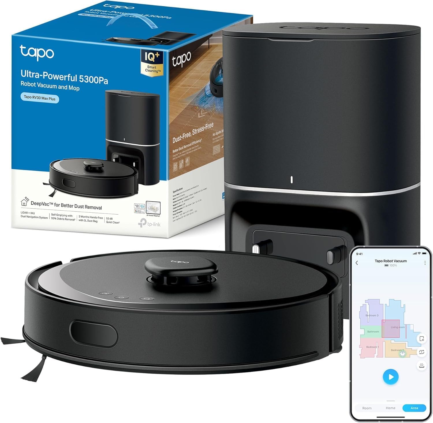 Detalle de Tapo RV30 MAX Plus: Robó Aspiradora con Vacío Automático 🧹