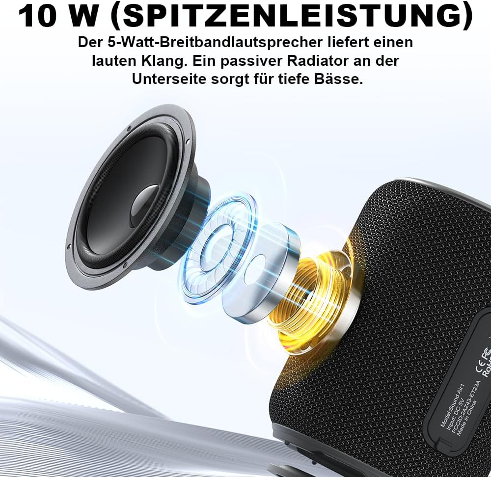 Thumbnail 1 de Bobtot Tragbarer Bluetooth-Lautsprecher IPX6 • 15+ Stunden Akku • Kraftvoller Stereo-Sound mit Bass