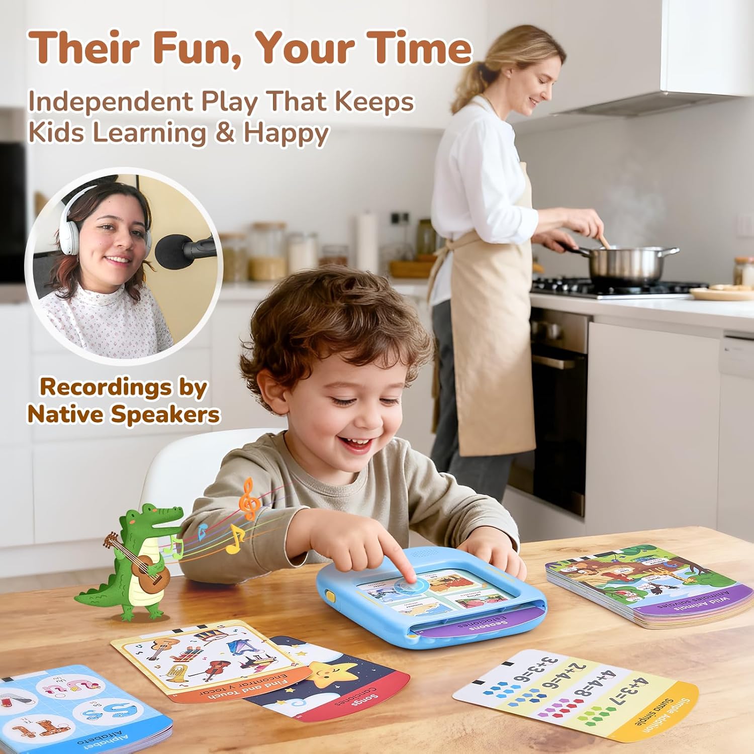 Thumbnail 5 de JoyCat Bilingual Kids Learning Tablet: A Screen-Free Montessori Reading & Language Kit
