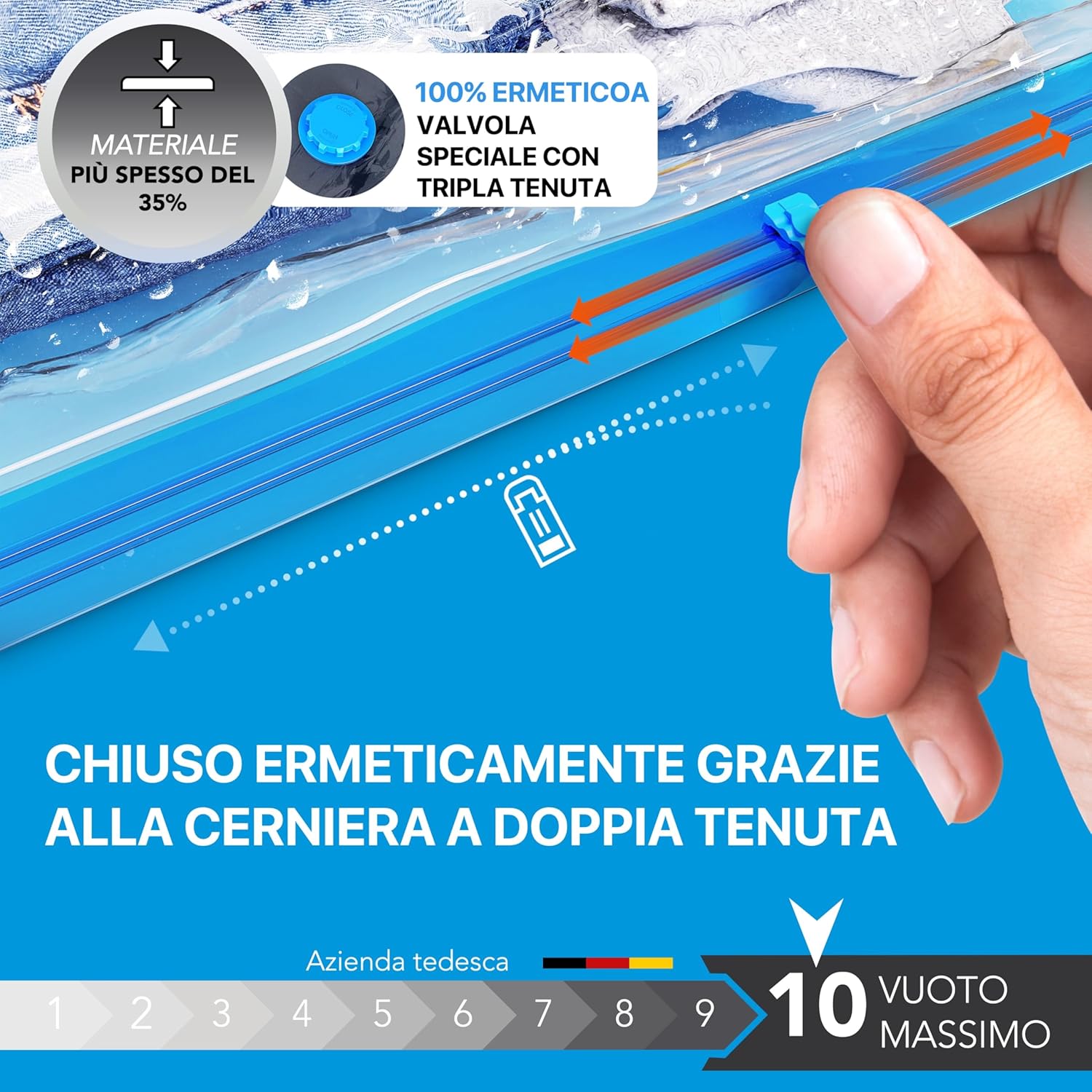 Thumbnail 6 de SilverRack Set Sacchetti Sottovuoto 6 pezzi (3x60x80 cm e 3x80x100 cm) per Abbigliamento e Piumini