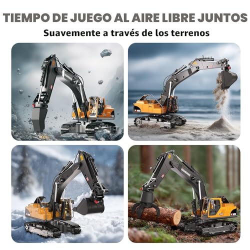 Detalle de GraceDuck Excavadora RC 3 en 1: juguete de playa y construcción con control 2.4 GHz