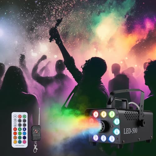 Thumbnail 8 de MAMIZO Fog Machine 500W with 10 RGB LEDs and Wireless Remote – 9–16 m² room coverage