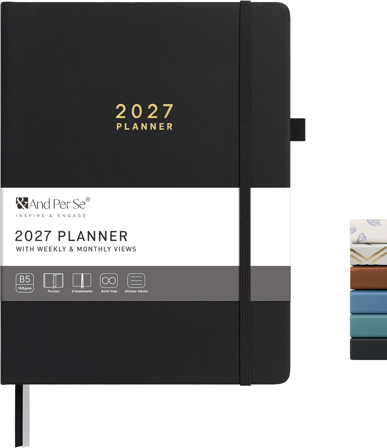 Detalle de &And Per Se Planner 2026-2027, 15-Month B5 Weekly and Monthly Hardcover