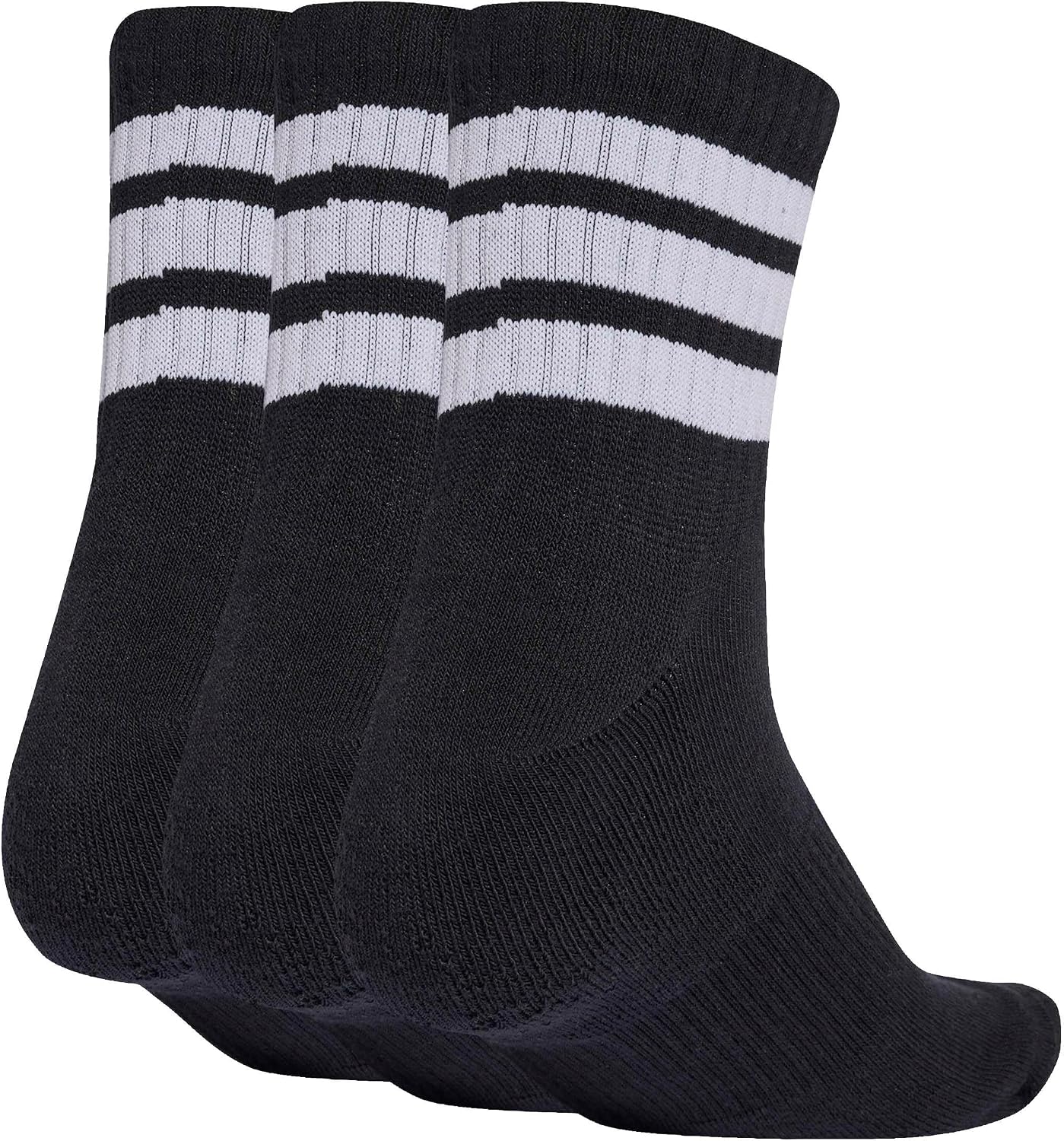 Detalle de adidas Unisex 3 Stripes Cushioned Sportswear Mid Cut Socks – 3er-Pack