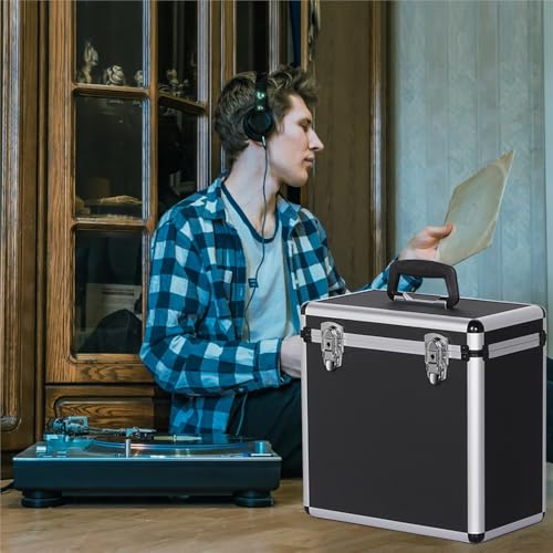 Thumbnail 7 de Yaheetech Estuche de Almacenamiento para Discos de Vinilo, Negro