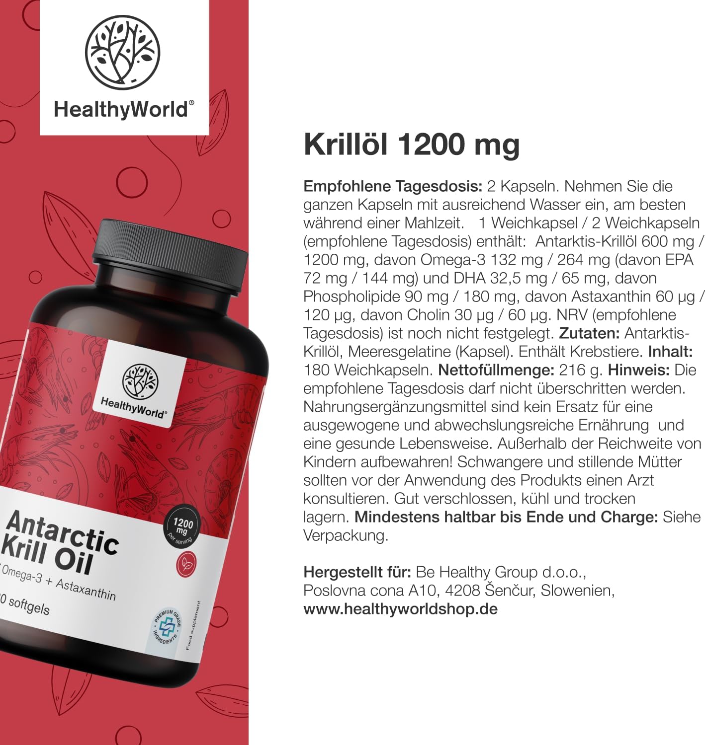 Thumbnail 6 de HealthyWorld Krillöl 1200 mg Omega-3