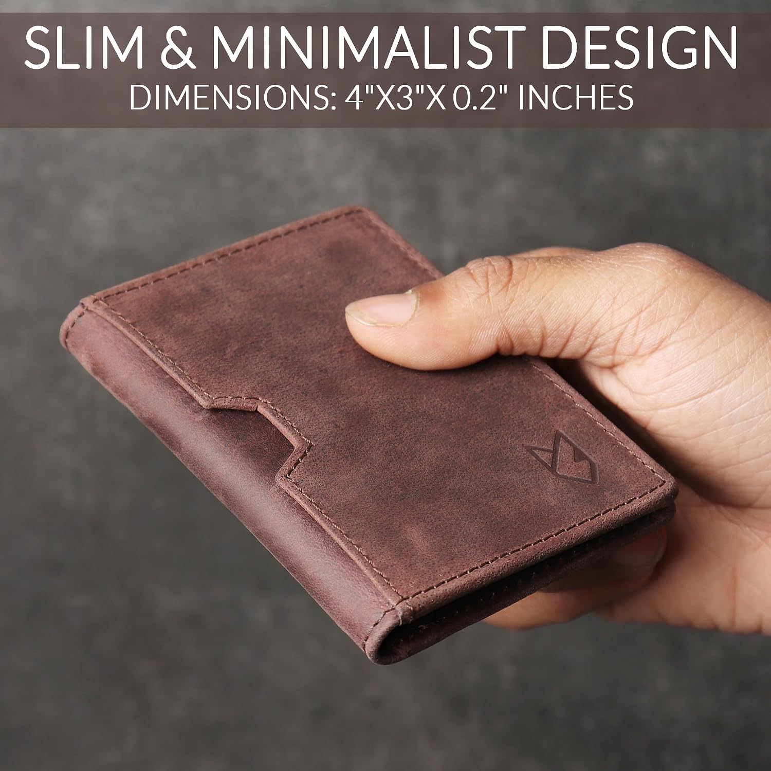 Thumbnail 2 de FOXHACKLE full-grain leather credit card wallet with RFID blocking (thin bifold card holder)