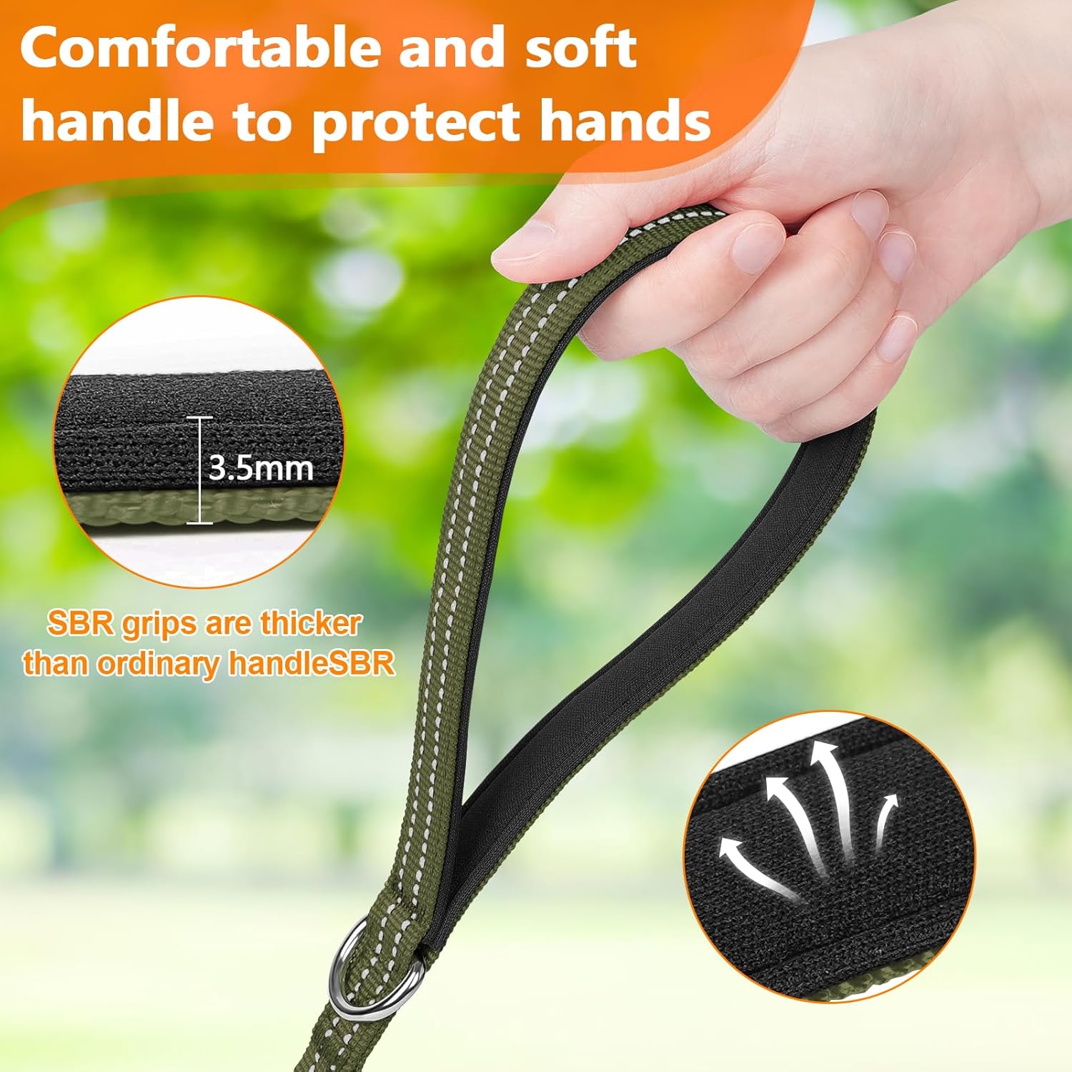 Thumbnail 1 de X XBEN long line dog lead (3m–30m) with reflective threads and soft padded handle for recall training