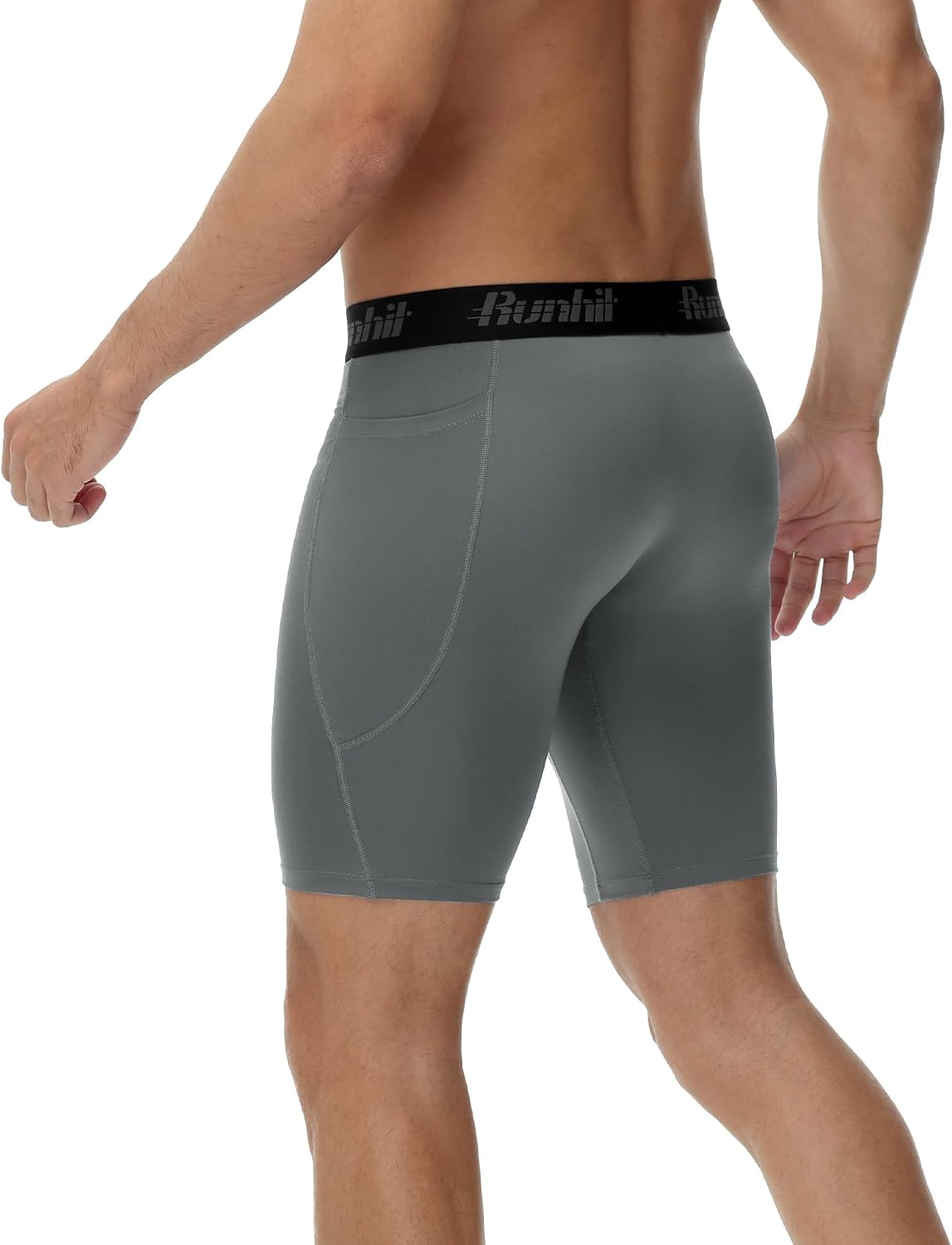 Detalle de Runhit Men's Compression Shorts, 9-Inch