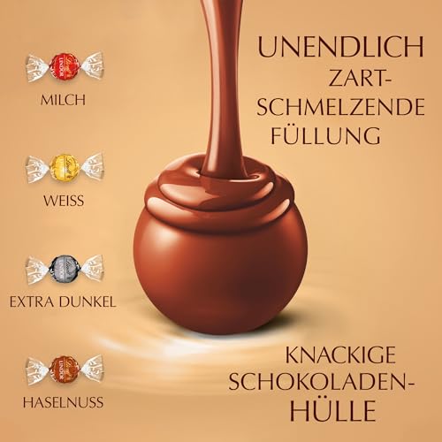 Detalle 2 de Lindt Schokolade | LINDOR Kugeln Mischung, 500 g Cornet – Geschenklevel mit 38 zart schmelzenden Kugeln