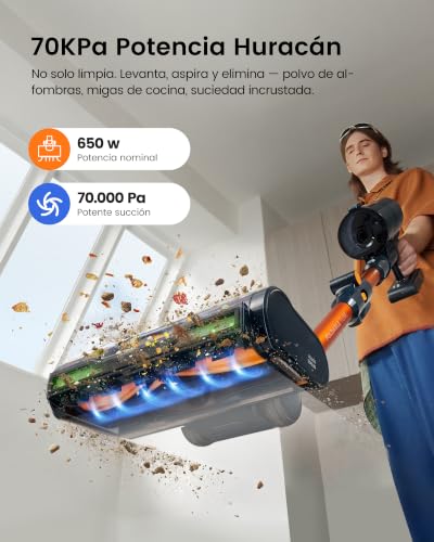 Detalle 2 de FAMIVAC FV5 aspiradora sin cable de 650 W con tubo plegable y cepillo antienredos