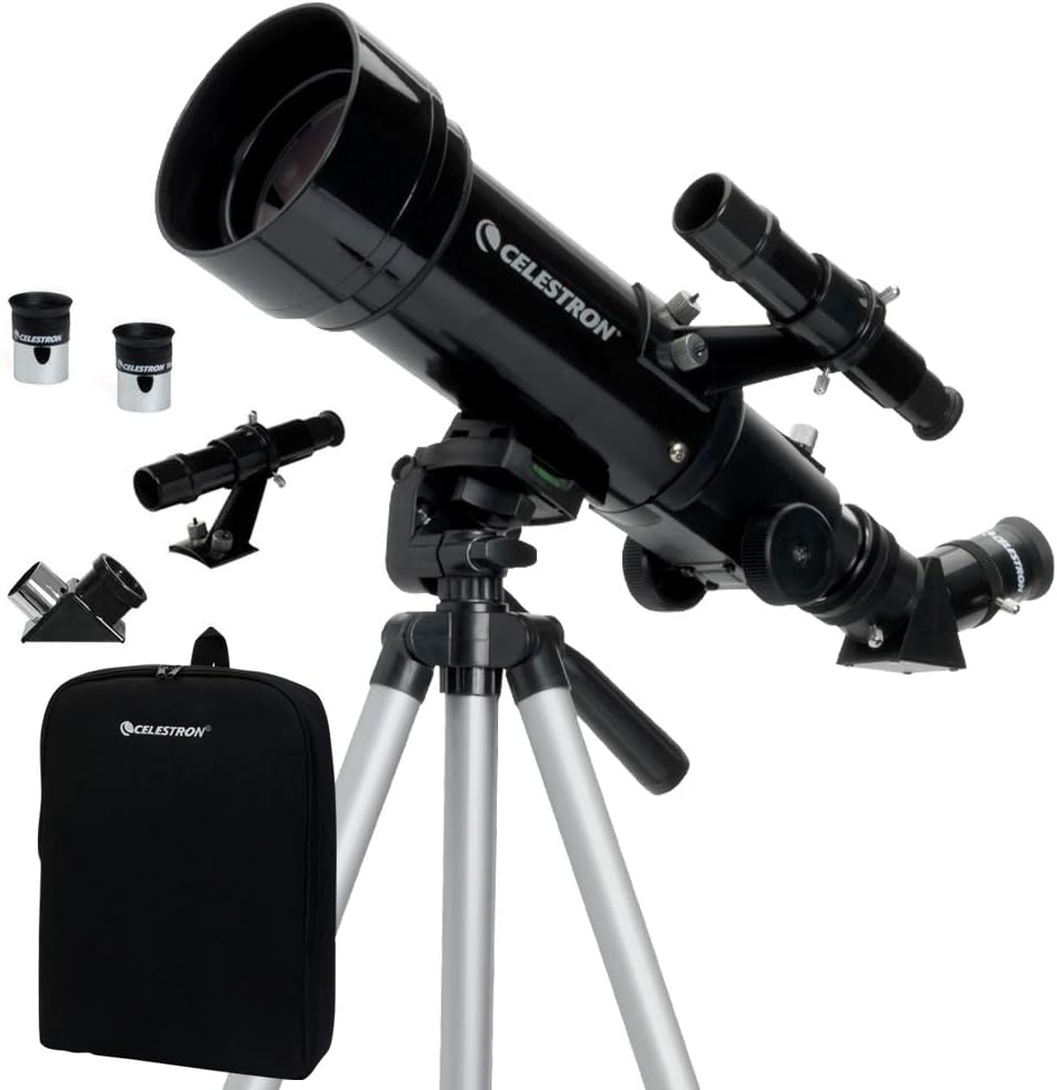 Celestron Travel Scope 70 (21035-ADS) : télescope réfracteur portable avec sac, oculaire 4 mm et Barlow 3x
